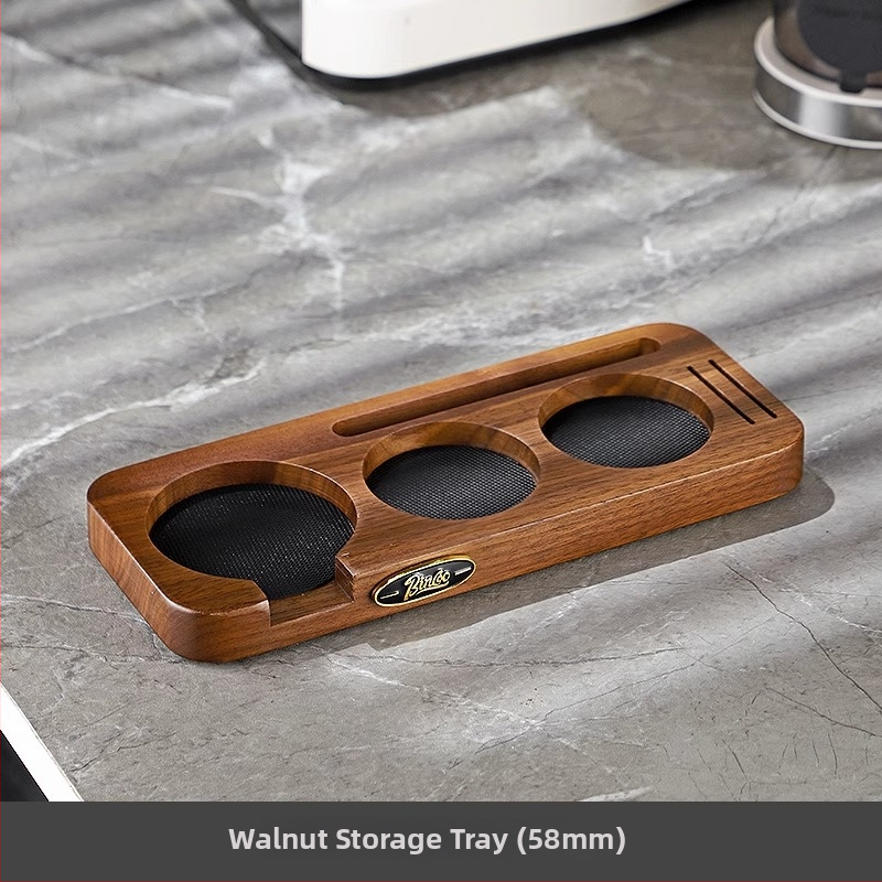 Bincoo baza za pohranu stroja za kavu s orahovim drvom i metalnim dijelovima | kod proizvoda Gykf1043 | stil: lagani luksuz retro | prikladno za ured i dom