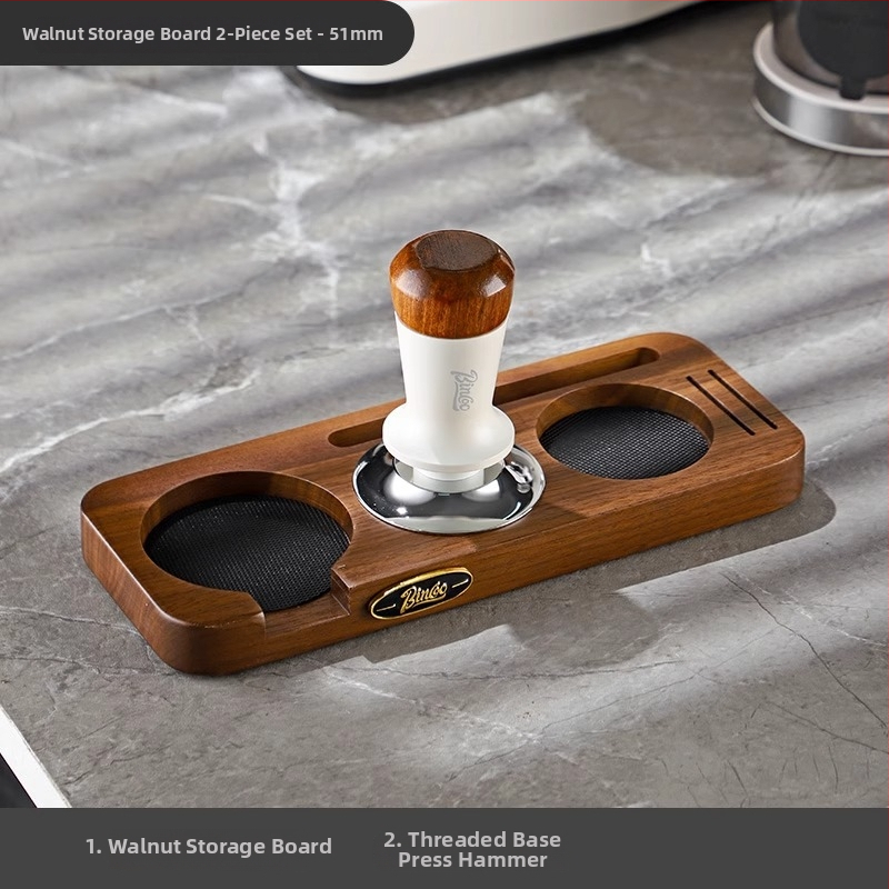 Bincoo baza za pohranu stroja za kavu s orahovim drvom i metalnim dijelovima | kod proizvoda Gykf1043 | stil: lagani luksuz retro | prikladno za ured i dom