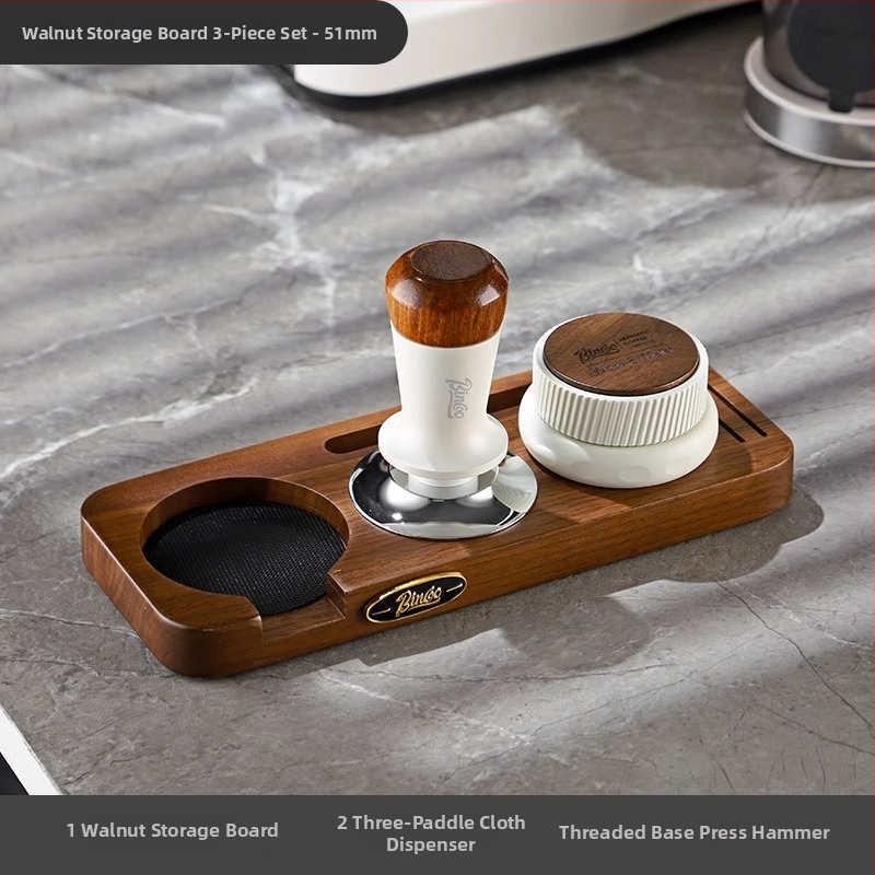 Bincoo baza za pohranu stroja za kavu s orahovim drvom i metalnim dijelovima | kod proizvoda Gykf1043 | stil: lagani luksuz retro | prikladno za ured i dom