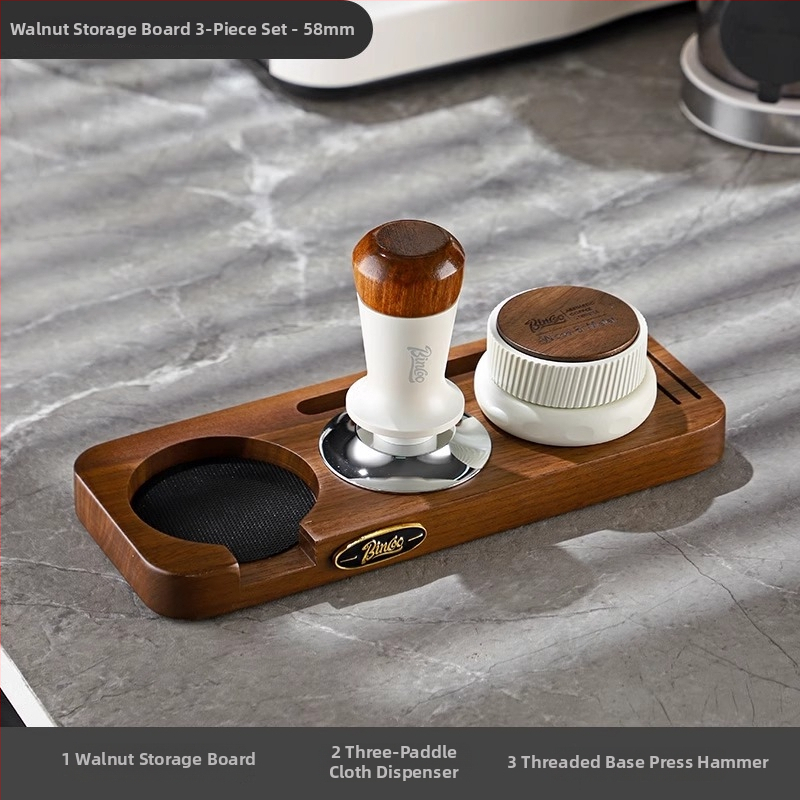 Bincoo baza za pohranu stroja za kavu s orahovim drvom i metalnim dijelovima | kod proizvoda Gykf1043 | stil: lagani luksuz retro | prikladno za ured i dom