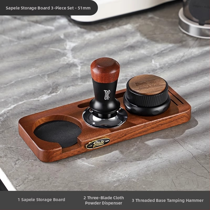 Bincoo baza za pohranu stroja za kavu s orahovim drvom i metalnim dijelovima | kod proizvoda Gykf1043 | stil: lagani luksuz retro | prikladno za ured i dom