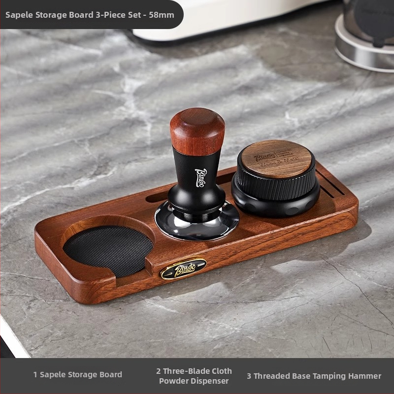 Bincoo baza za pohranu stroja za kavu s orahovim drvom i metalnim dijelovima | kod proizvoda Gykf1043 | stil: lagani luksuz retro | prikladno za ured i dom