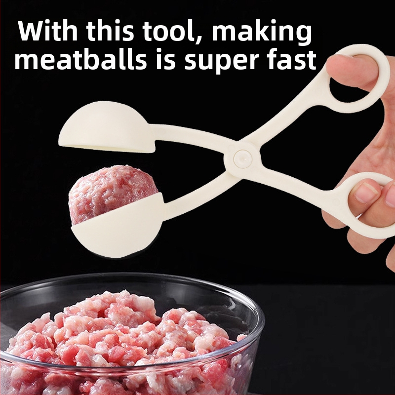 Klip na fašírky – PP plast, moderný minimalistický dizajn, tvaruje guľaté fašírky a ryžové guličky