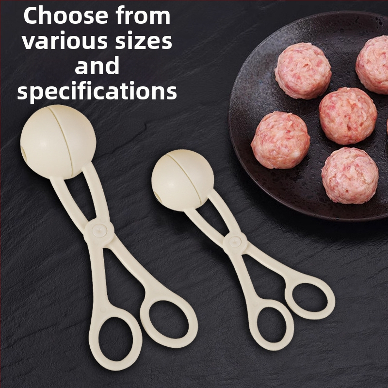 Klip na fašírky – PP plast, moderný minimalistický dizajn, tvaruje guľaté fašírky a ryžové guličky