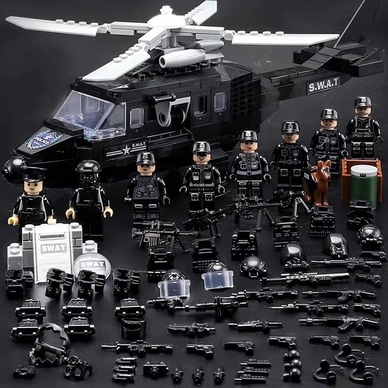 Set de blocuri militare cu mini-figuri ale trupelor speciale, ABS plastic, 50-100 bucăți, DIY