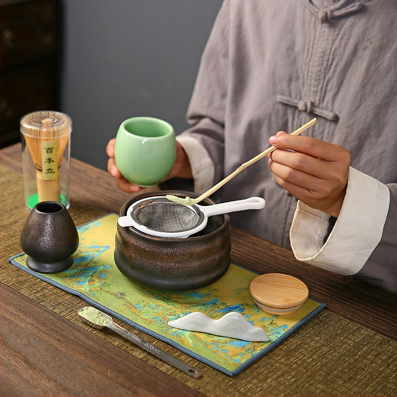 Keramický set nástrojov na matcha, japonský štýl, prvotriedna kvalita, jeseň 2023, 600 g