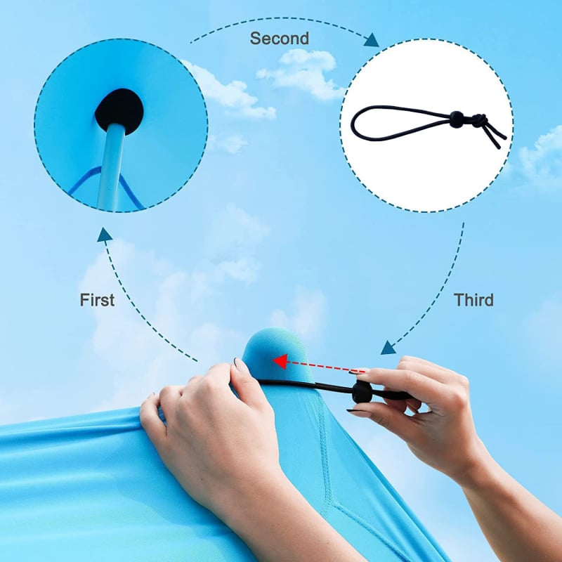 Еднослойна плажна палатка‑навес за къмпинг на открито — преносим сгъваем сенник за слънцезащита, със стълбове от желязо или алуминий, полиестер LYCRA