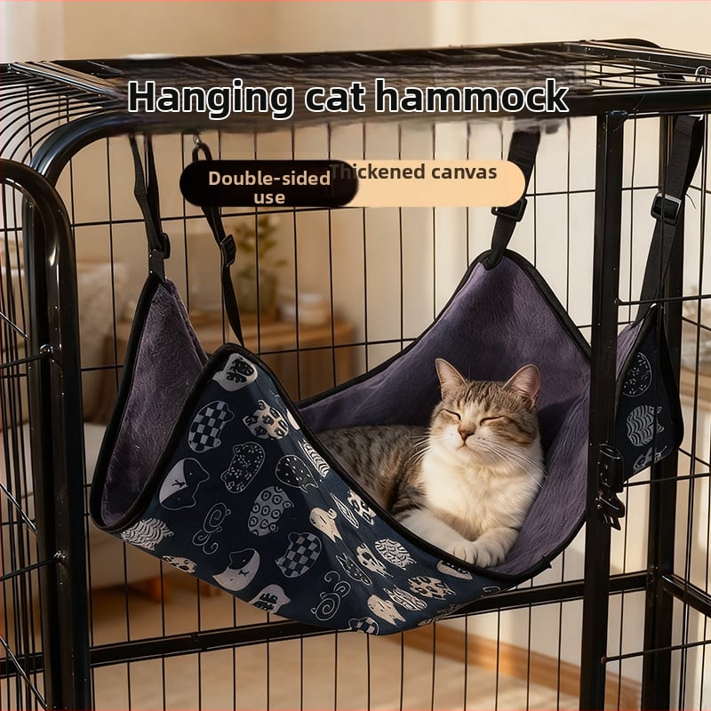 Macska függőágy - plüss belső fekhely, négy évszakos, légáteresztő és meleg, Scottish Fold, British Shorthair, Ragdoll, Birman fajtáknak