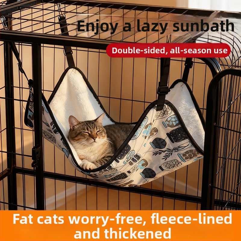 Macska függőágy - plüss belső fekhely, négy évszakos, légáteresztő és meleg, Scottish Fold, British Shorthair, Ragdoll, Birman fajtáknak