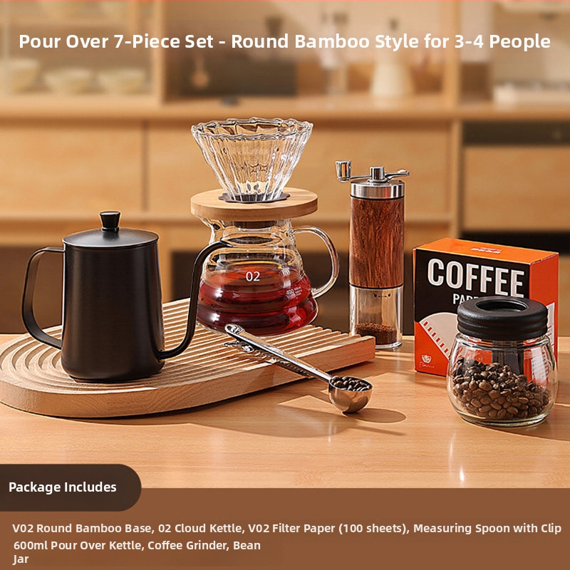 Set ručného mlynčeka na kávu pre domáce použitie – kompaktný ručný mlýnec, minimalistický štýl, kompletná sada