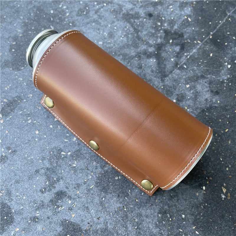 Кожен калъф за газова бутилка 250 г — портативен, изолиран и ветроустойчив за къмпинг, защитен холстер за двама