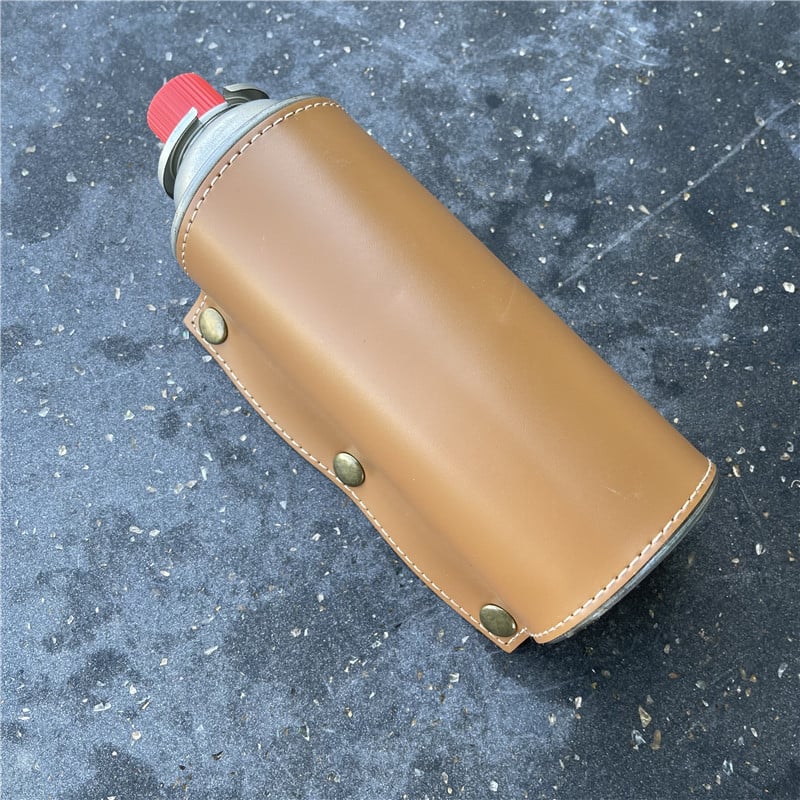 Кожен калъф за газова бутилка 250 г — портативен, изолиран и ветроустойчив за къмпинг, защитен холстер за двама