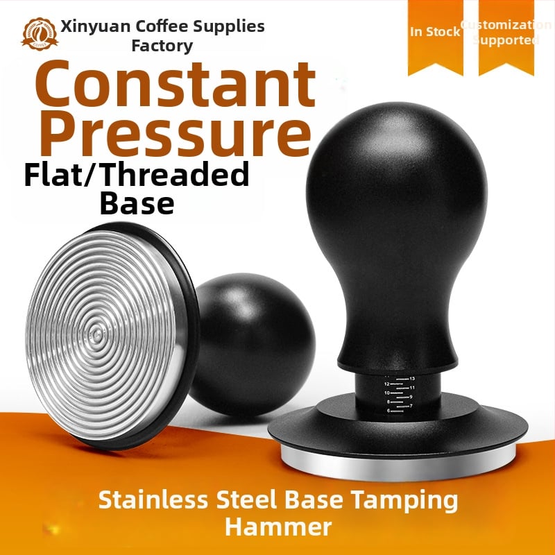 Πρέσα καφέ σε σκόνη, σταθερή πίεση 30 lb, σφυρί από ανοξείδωτο χάλυβα με βίδωμα, βάση ισορροπίας, σώμα από κράμα αλουμινίου + ανοξείδωτο χάλυβα