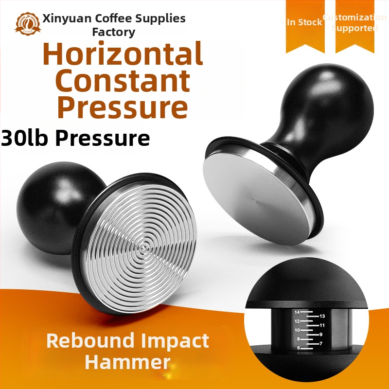 Преса за кафе на прах, 30 lb постоянен натиск, чук с резба от неръждаема стомана, балансирана основа, корпус от алуминиева сплав + неръждаема стомана