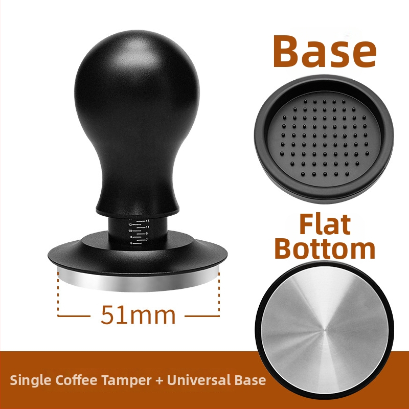 Πρέσα καφέ σε σκόνη, σταθερή πίεση 30 lb, σφυρί από ανοξείδωτο χάλυβα με βίδωμα, βάση ισορροπίας, σώμα από κράμα αλουμινίου + ανοξείδωτο χάλυβα