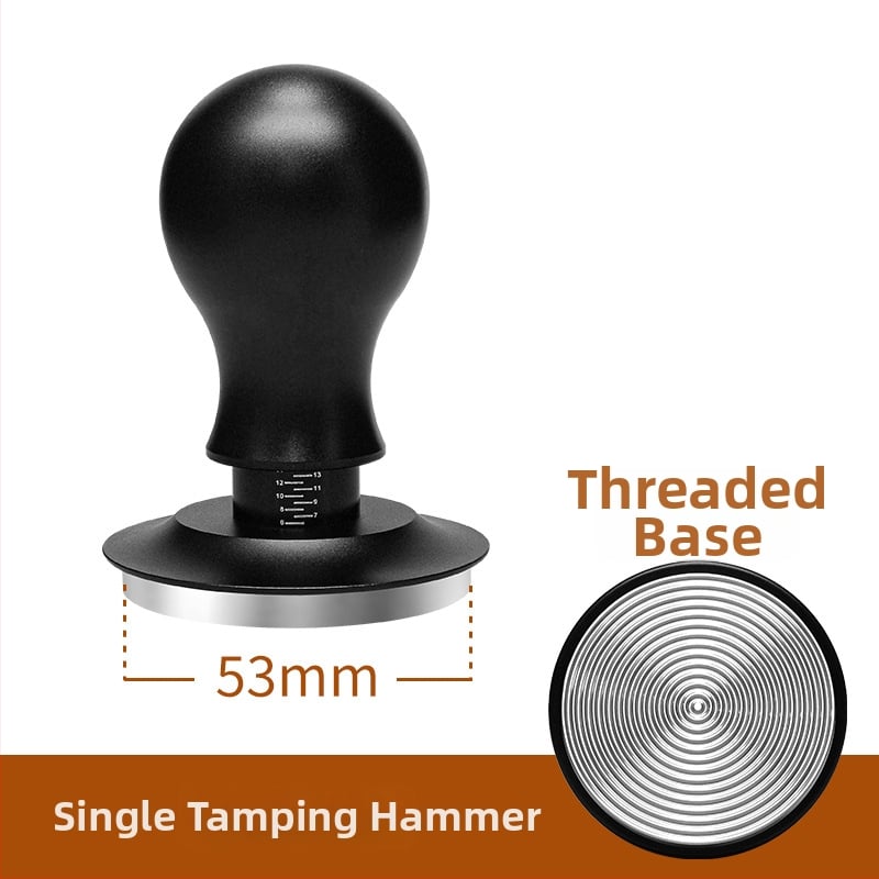 Πρέσα καφέ σε σκόνη, σταθερή πίεση 30 lb, σφυρί από ανοξείδωτο χάλυβα με βίδωμα, βάση ισορροπίας, σώμα από κράμα αλουμινίου + ανοξείδωτο χάλυβα