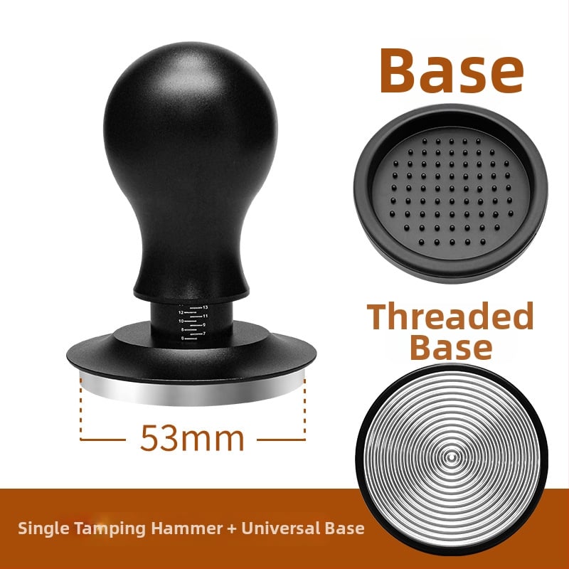 Πρέσα καφέ σε σκόνη, σταθερή πίεση 30 lb, σφυρί από ανοξείδωτο χάλυβα με βίδωμα, βάση ισορροπίας, σώμα από κράμα αλουμινίου + ανοξείδωτο χάλυβα