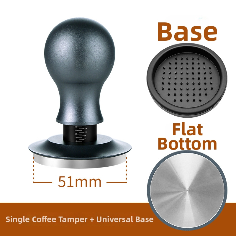 Πρέσα καφέ σε σκόνη, σταθερή πίεση 30 lb, σφυρί από ανοξείδωτο χάλυβα με βίδωμα, βάση ισορροπίας, σώμα από κράμα αλουμινίου + ανοξείδωτο χάλυβα