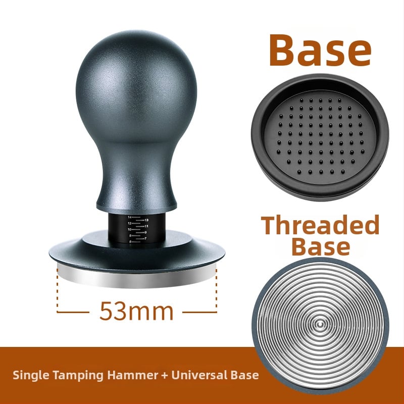 Πρέσα καφέ σε σκόνη, σταθερή πίεση 30 lb, σφυρί από ανοξείδωτο χάλυβα με βίδωμα, βάση ισορροπίας, σώμα από κράμα αλουμινίου + ανοξείδωτο χάλυβα