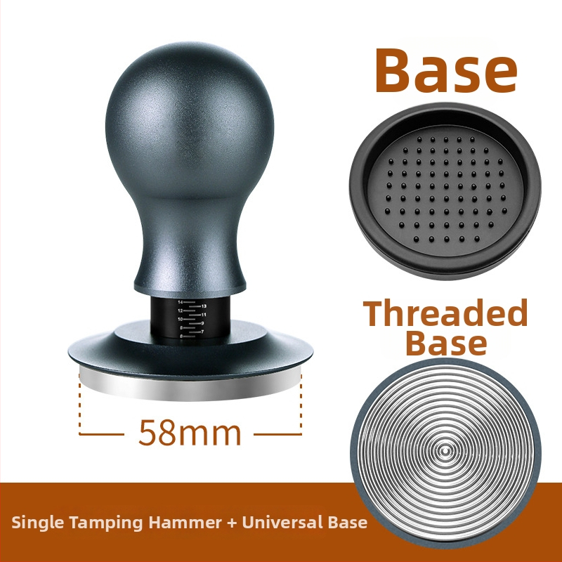 Πρέσα καφέ σε σκόνη, σταθερή πίεση 30 lb, σφυρί από ανοξείδωτο χάλυβα με βίδωμα, βάση ισορροπίας, σώμα από κράμα αλουμινίου + ανοξείδωτο χάλυβα