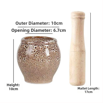 Κεραμικός μύλος για σκόρδο και γουδοχέρι – παραδοσιακό οικιακό σκεύος για πάστα σκόρδου, χειροκίνητο