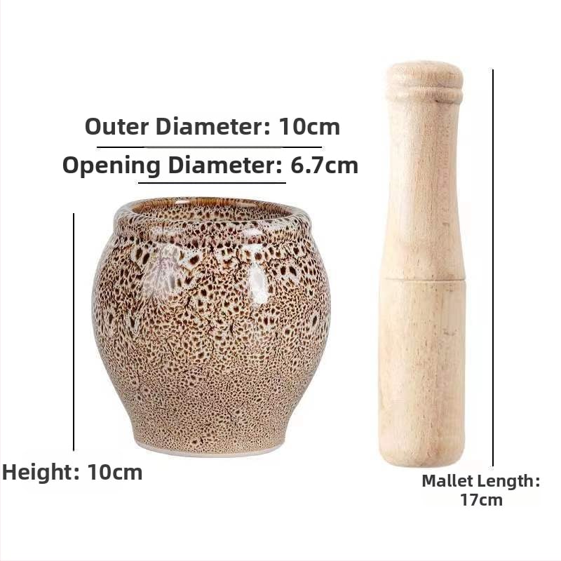 Κεραμικός μύλος για σκόρδο και γουδοχέρι – παραδοσιακό οικιακό σκεύος για πάστα σκόρδου, χειροκίνητο