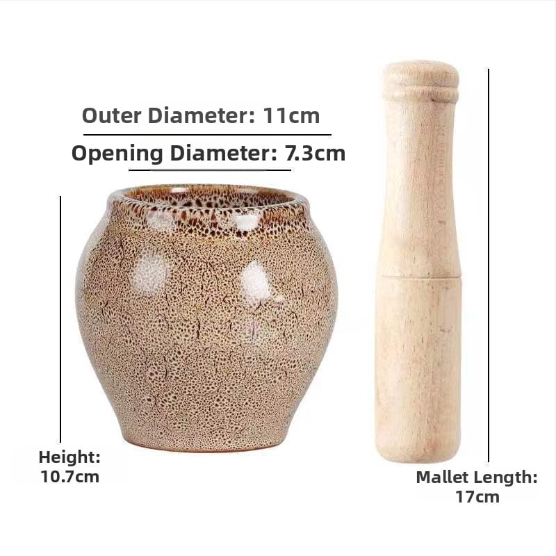 Κεραμικός μύλος για σκόρδο και γουδοχέρι – παραδοσιακό οικιακό σκεύος για πάστα σκόρδου, χειροκίνητο