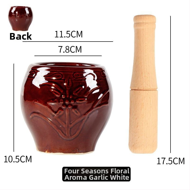 Κεραμικός μύλος για σκόρδο και γουδοχέρι – παραδοσιακό οικιακό σκεύος για πάστα σκόρδου, χειροκίνητο