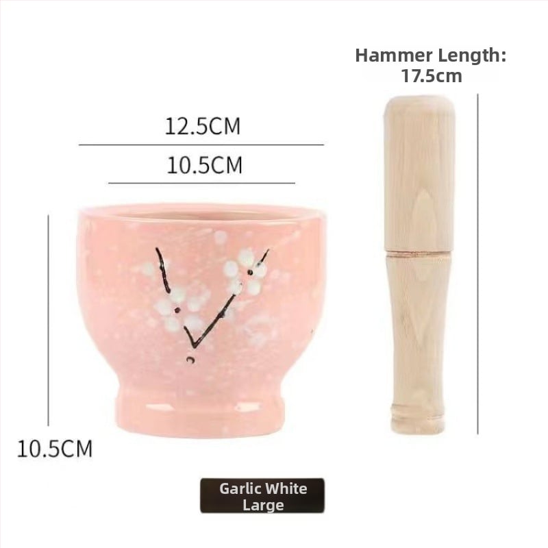 Κεραμικός μύλος για σκόρδο και γουδοχέρι – παραδοσιακό οικιακό σκεύος για πάστα σκόρδου, χειροκίνητο