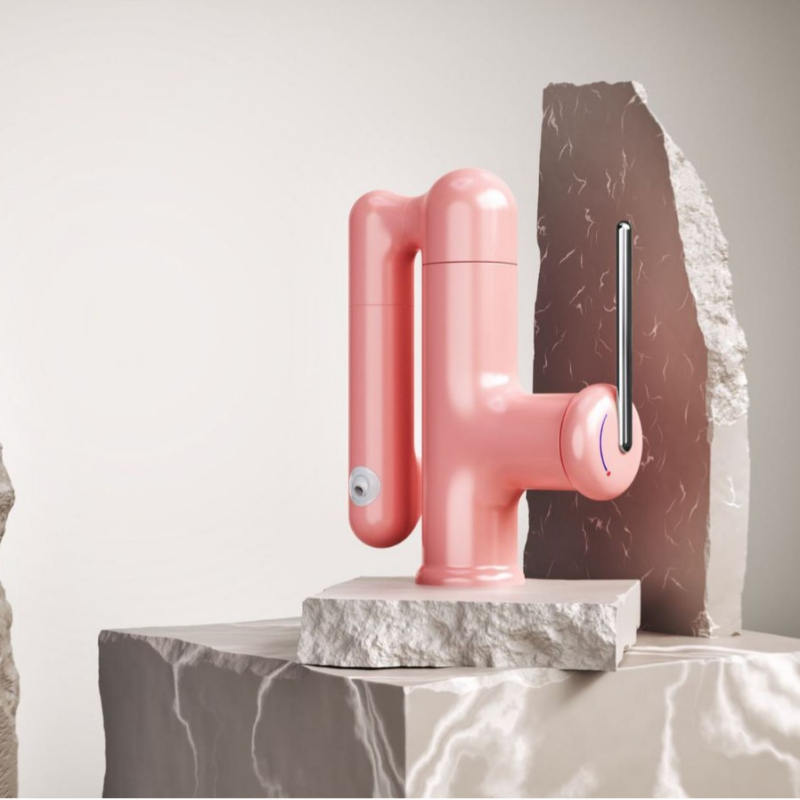 Fürdőszobai mosdócsap forgó kifolyóval, alulról történő szerelés, test: cinkötvözet, kerámia korongos szelep, elektroplakált felület, meleg/hideg vezérlés kulccsal