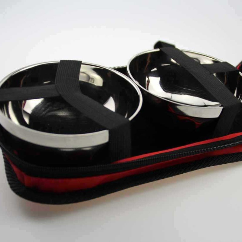 Rozsdamentes acél piknik készlet: összecsukható tál, kanál és evőpálcikák, ebédes doboz — hordozható utazó evőeszköz-készlet (modell 985)