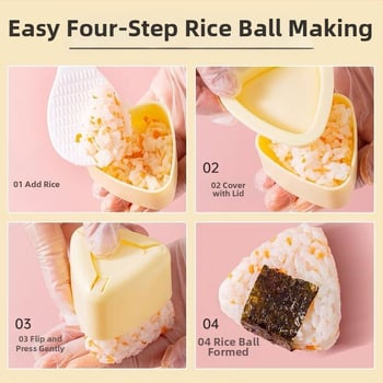 Τρίγωνο καλούπι ρυζιού για ριζόμπαλες – πλαστικό, κατάλληλο για τρόφιμα, για σούσι στο σπίτι, ασφαλές για παιδιά