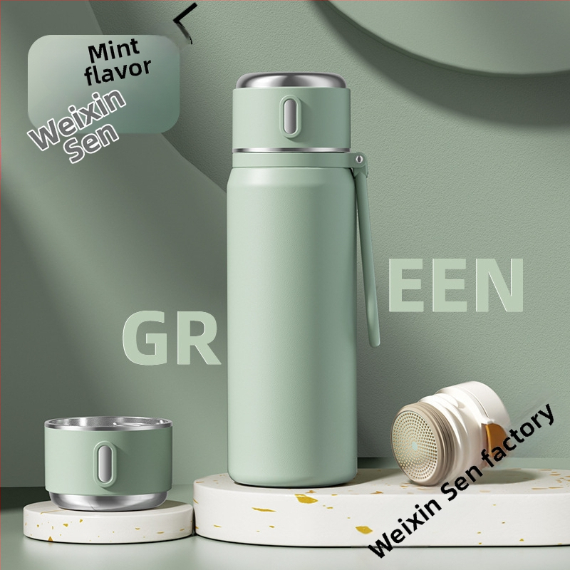 Iskolásoknak szánt hőszigetelt rozsdamentes acél csésze hőmérséklet kijelzővel; belső 316; külső 304; 12–24 óra szigetelés