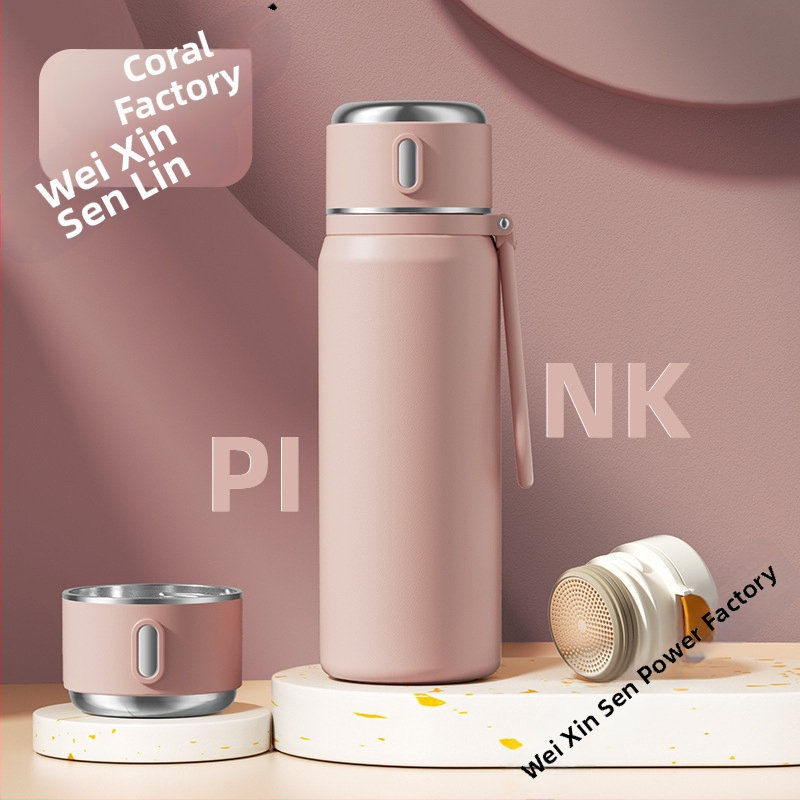 Iskolásoknak szánt hőszigetelt rozsdamentes acél csésze hőmérséklet kijelzővel; belső 316; külső 304; 12–24 óra szigetelés