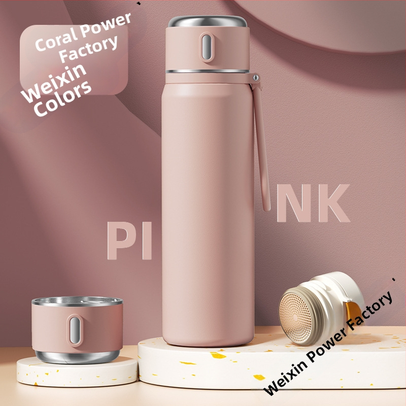 Iskolásoknak szánt hőszigetelt rozsdamentes acél csésze hőmérséklet kijelzővel; belső 316; külső 304; 12–24 óra szigetelés