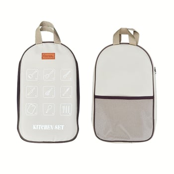 Kültéri rozsdamentes acél konyhai készlet – hordozható, 8–16 darab, kempingezéshez, autóval utazáshoz, piknikhez és BBQ-hoz, tároló táskával