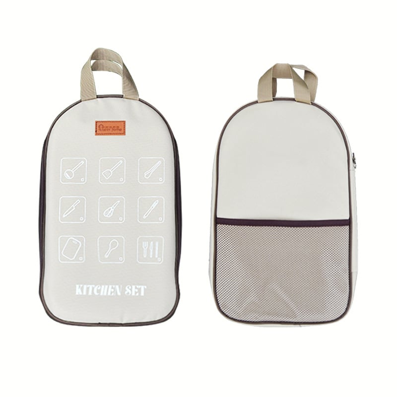 Kültéri rozsdamentes acél konyhai készlet – hordozható, 8–16 darab, kempingezéshez, autóval utazáshoz, piknikhez és BBQ-hoz, tároló táskával