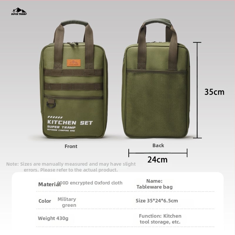 Kültéri rozsdamentes acél konyhai készlet – hordozható, 8–16 darab, kempingezéshez, autóval utazáshoz, piknikhez és BBQ-hoz, tároló táskával