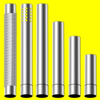 Nerezový oblúk na výfukovú rúru kuchynského plynového ohrievača vody, s kontrolou proti spätnému toku a páskou z hliníkovej fólie