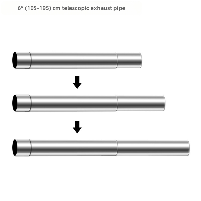 Nerezový oblúk na výfukovú rúru kuchynského plynového ohrievača vody, s kontrolou proti spätnému toku a páskou z hliníkovej fólie