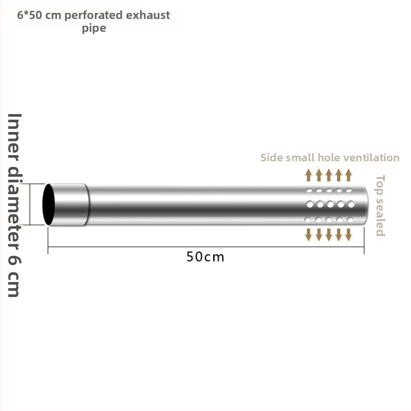 Nerezový oblúk na výfukovú rúru kuchynského plynového ohrievača vody, s kontrolou proti spätnému toku a páskou z hliníkovej fólie