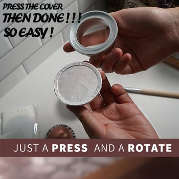 Επαναχρησιμοποιήσιμο γέμισμα αλουμινίου για καψούλες καφέ, με σταθερό μηχανισμό συμπίεσης, μοντέρνος μινιμαλιστικός σχεδιασμός, 1 εξάρτημα, ποιότητα πρώτης κατηγορίας