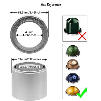 Επαναχρησιμοποιήσιμο γέμισμα αλουμινίου για καψούλες καφέ, με σταθερό μηχανισμό συμπίεσης, μοντέρνος μινιμαλιστικός σχεδιασμός, 1 εξάρτημα, ποιότητα πρώτης κατηγορίας