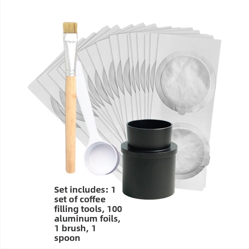 Επαναχρησιμοποιήσιμο γέμισμα αλουμινίου για καψούλες καφέ, με σταθερό μηχανισμό συμπίεσης, μοντέρνος μινιμαλιστικός σχεδιασμός, 1 εξάρτημα, ποιότητα πρώτης κατηγορίας