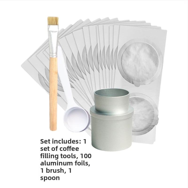 Επαναχρησιμοποιήσιμο γέμισμα αλουμινίου για καψούλες καφέ, με σταθερό μηχανισμό συμπίεσης, μοντέρνος μινιμαλιστικός σχεδιασμός, 1 εξάρτημα, ποιότητα πρώτης κατηγορίας