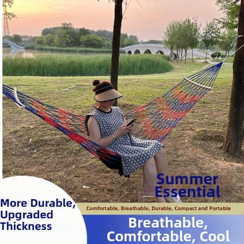 Kültéri függőágy - egyszemélyes, nylon kötél hálós felület, felborulás elleni dizájn