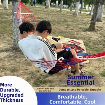 Kültéri függőágy - egyszemélyes, nylon kötél hálós felület, felborulás elleni dizájn