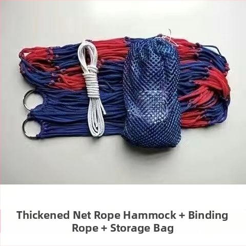 Kültéri függőágy - egyszemélyes, nylon kötél hálós felület, felborulás elleni dizájn