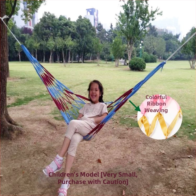 Kültéri függőágy - egyszemélyes, nylon kötél hálós felület, felborulás elleni dizájn