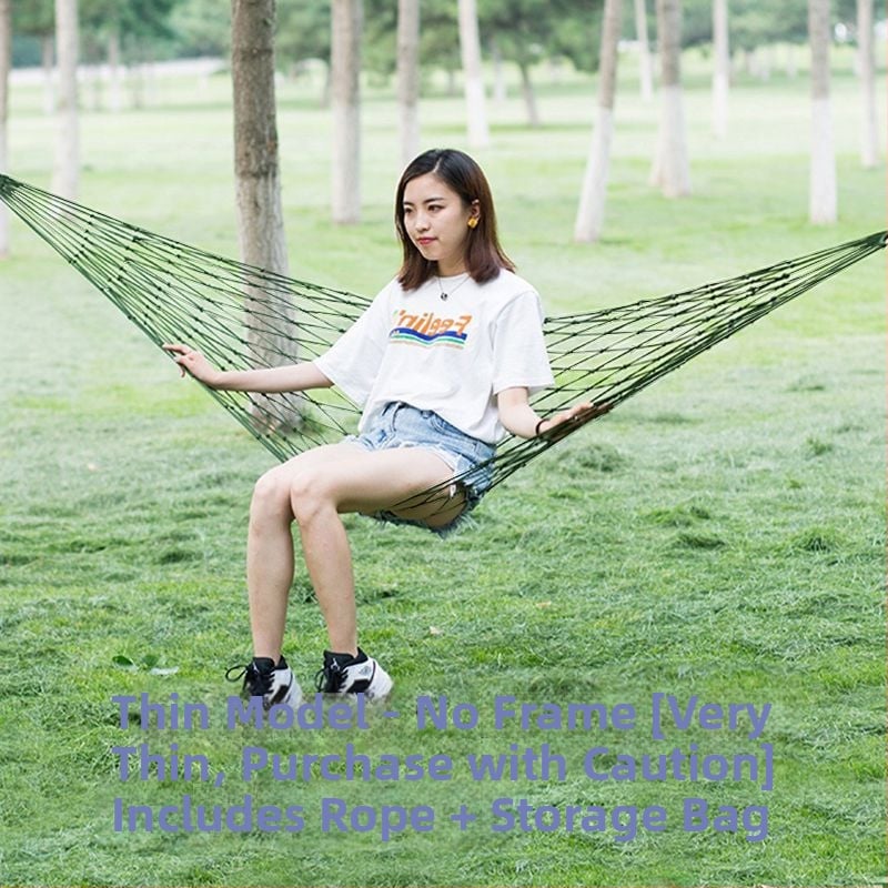 Kültéri függőágy - egyszemélyes, nylon kötél hálós felület, felborulás elleni dizájn